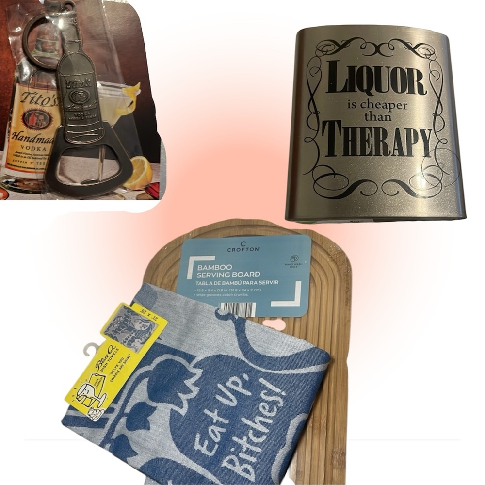 Kitchen bundle Flask Tito  towel  Serving Board Set bundle